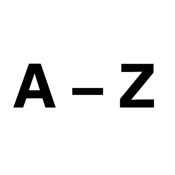 Auf dem Bild steht A bis Z.